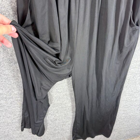 New Jenny Boston Jumpsuit Women S Small Black V-Neck Short Sleeve Hoook & Eye - Picture 3 of 8